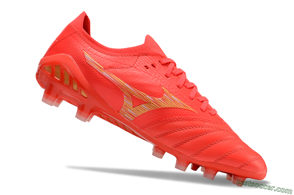 Mizuno Morelia Neo 3 FG Low-Tops Soccer Cleats - Red/Yellow 4