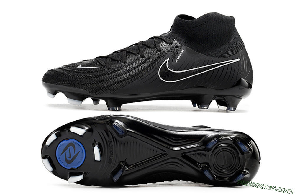 Nike Phantom Luna Elite FG High-Tops Soccer Cleats - Black/White/Blue 1
