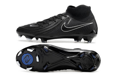 Nike Phantom Luna Elite FG High-Tops Soccer Cleats - Black/White/Blue