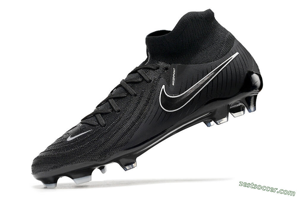 Nike Phantom Luna Elite FG High-Tops Soccer Cleats - Black/White/Blue 5