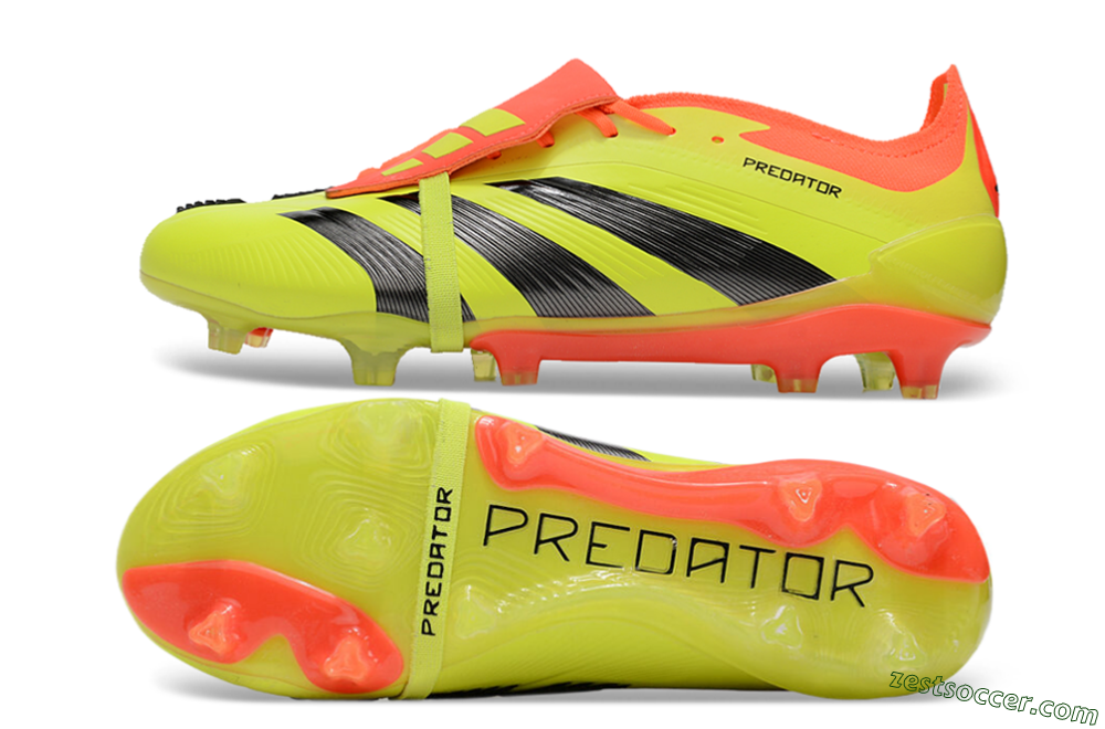 Adidas Predator Elite Foldover Tongue FG Low-Tops Soccer Cleats - Yellow/Black/Red 1