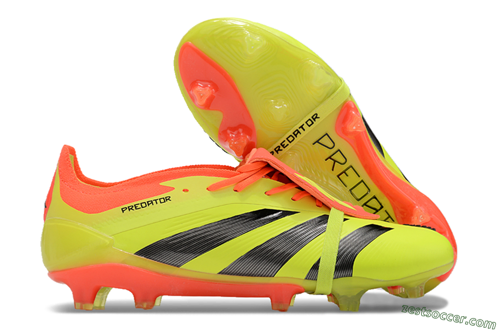Adidas Predator Elite Foldover Tongue FG Low-Tops Soccer Cleats - Yellow/Black/Red 0