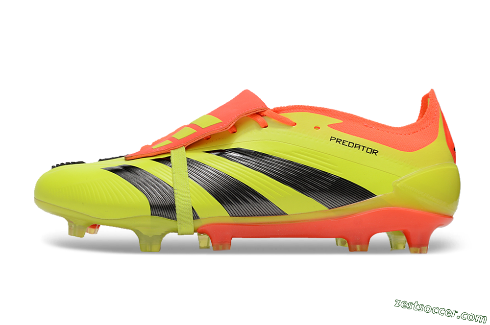 Adidas Predator Elite Foldover Tongue FG Low-Tops Soccer Cleats - Yellow/Black/Red 2