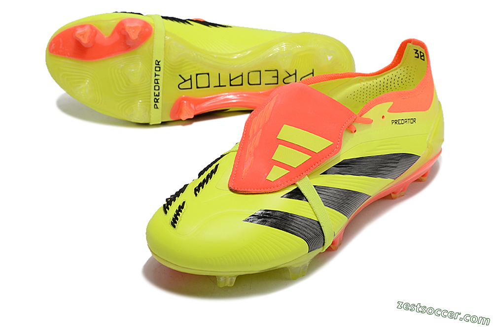 Adidas Predator Elite Foldover Tongue FG Low-Tops Soccer Cleats - Yellow/Black/Red 3
