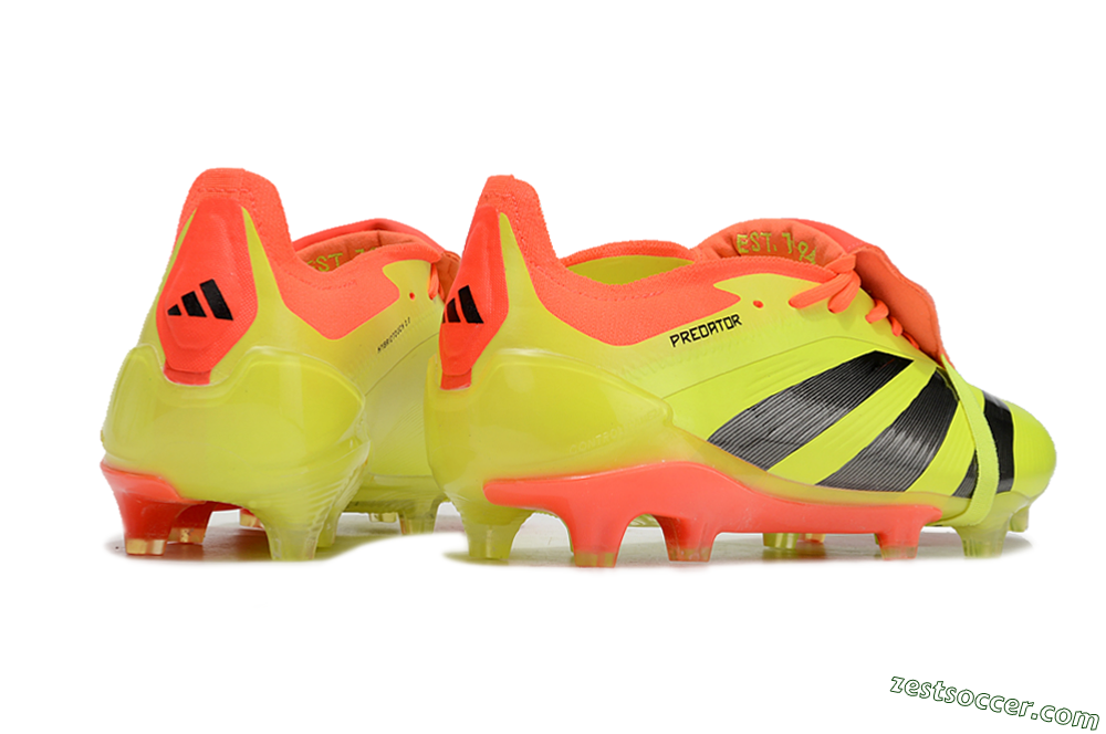 Adidas Predator Elite Foldover Tongue FG Low-Tops Soccer Cleats - Yellow/Black/Red 6