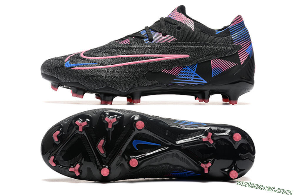 Nike Phantom GX Elite FG Low-Tops Soccer Cleats - Black/Pink/Blue 1