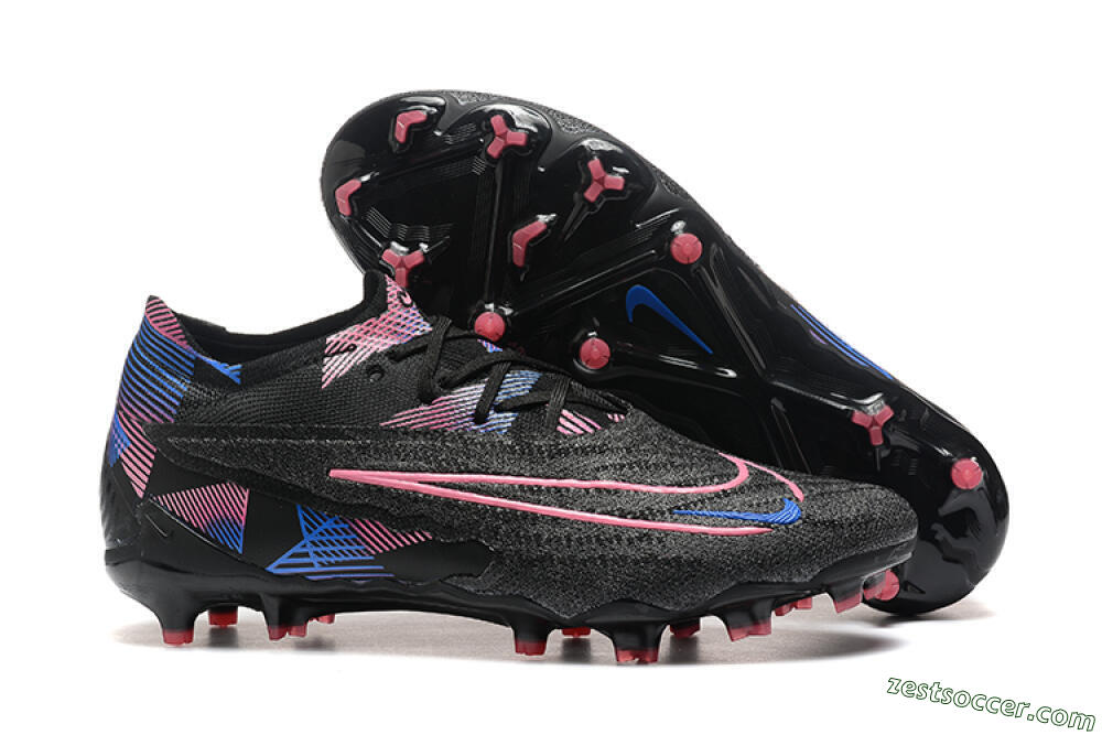 Nike Phantom GX Elite FG Low-Tops Soccer Cleats - Black/Pink/Blue 0