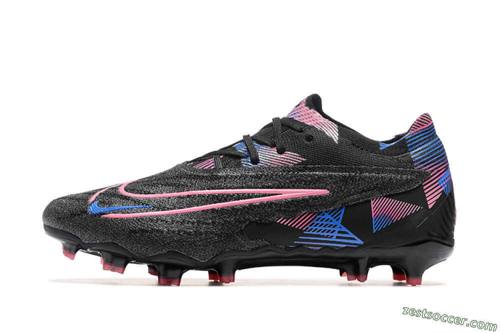 Nike Phantom GX Elite FG Low-Tops Soccer Cleats - Black/Pink/Blue 2