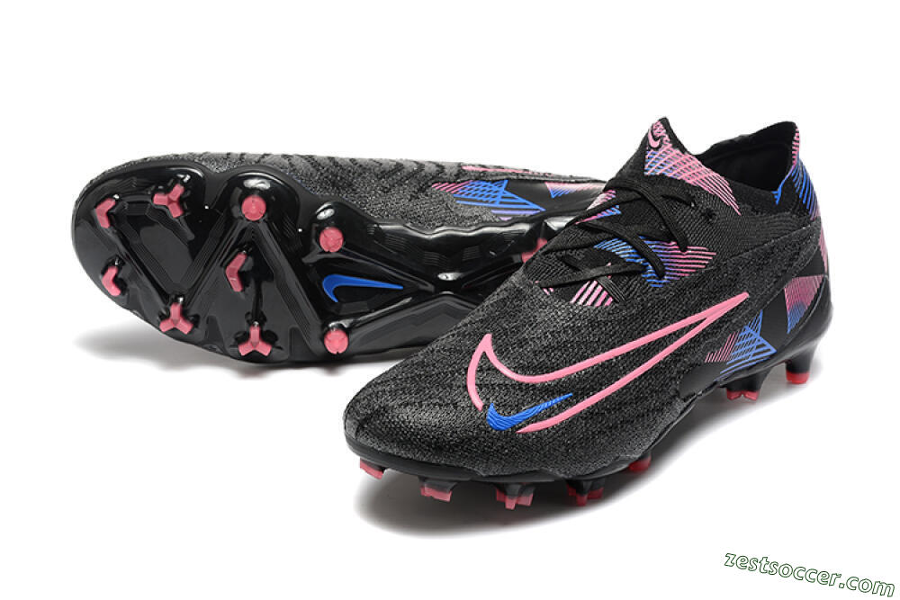 Nike Phantom GX Elite FG Low-Tops Soccer Cleats - Black/Pink/Blue 3