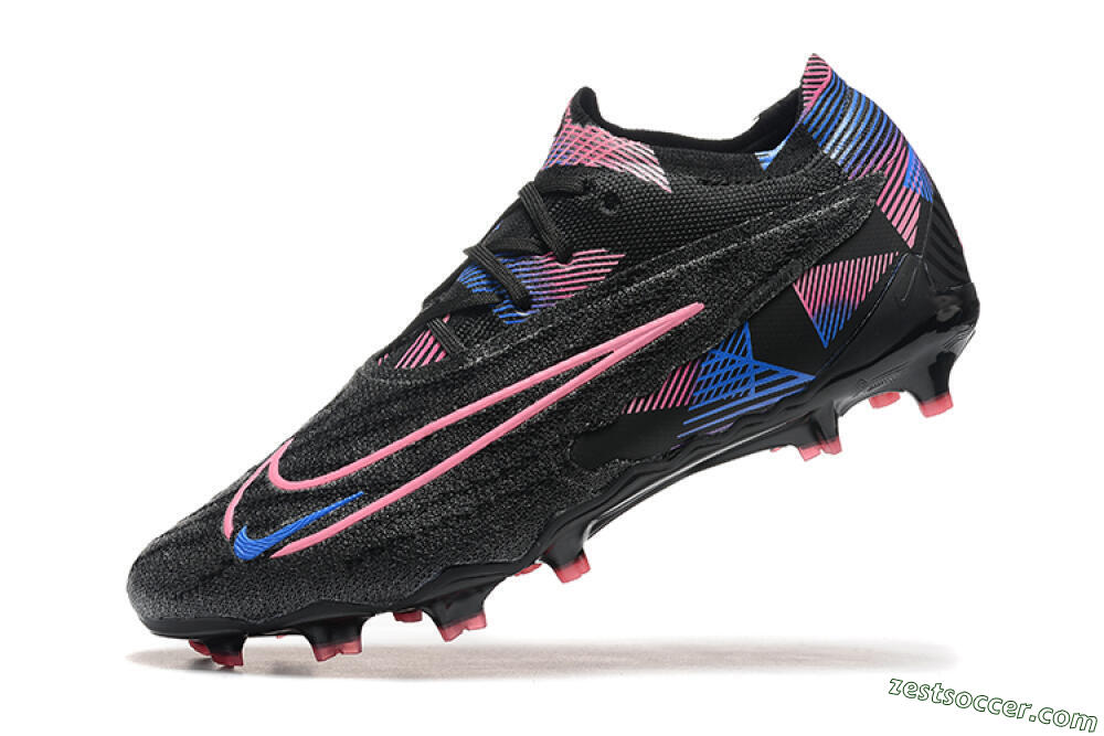 Nike Phantom GX Elite FG Low-Tops Soccer Cleats - Black/Pink/Blue 8