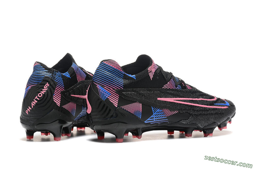 Nike Phantom GX Elite FG Low-Tops Soccer Cleats - Black/Pink/Blue 9