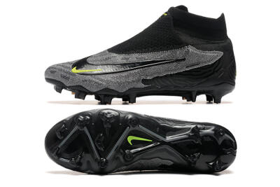 Nike Phantom GX Elite FG High-Tops Soccer Cleats - Black/Grey/Yellow