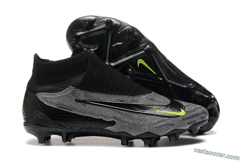 Nike Phantom GX Elite FG High-Tops Soccer Cleats - Black/Grey/Yellow 0