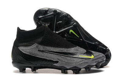 Nike Phantom GX Elite FG High-Tops Soccer Cleats - Black/Grey/Yellow