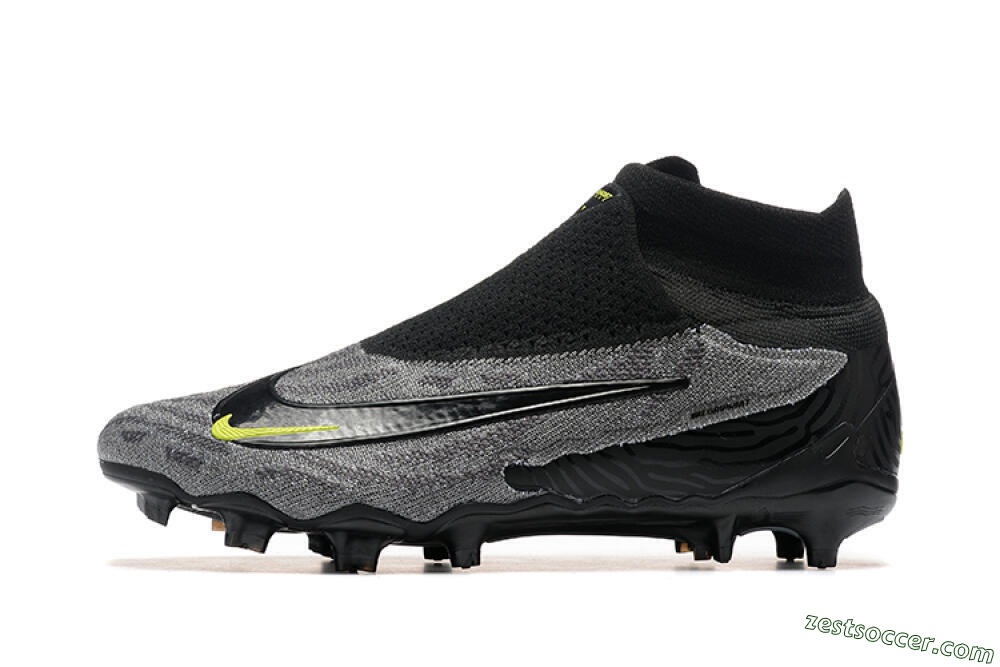 Nike Phantom GX Elite FG High-Tops Soccer Cleats - Black/Grey/Yellow 2