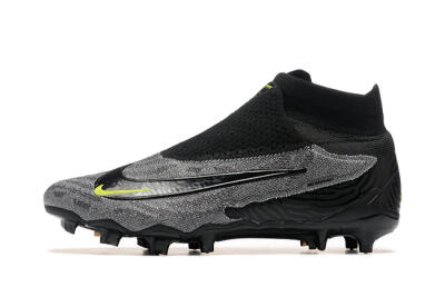 Nike Phantom GX Elite FG High-Tops Soccer Cleats - Black/Grey/Yellow