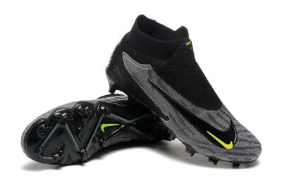 Nike Phantom GX Elite FG High-Tops Soccer Cleats - Black/Grey/Yellow