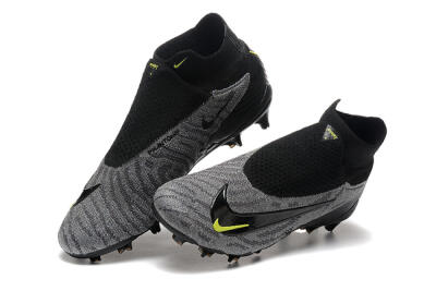 Nike Phantom GX Elite FG High-Tops Soccer Cleats - Black/Grey/Yellow