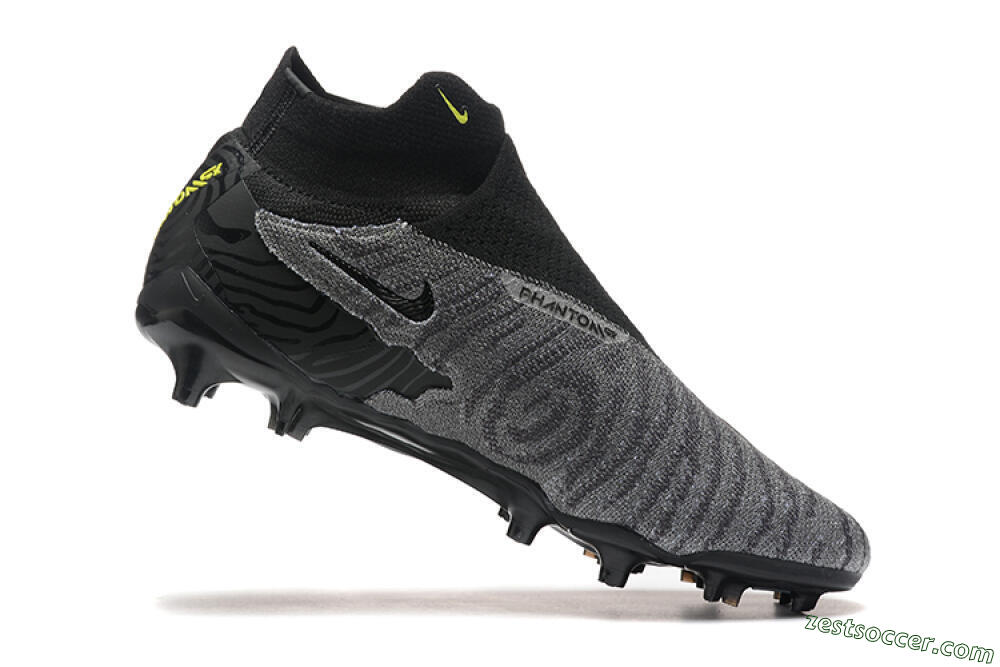 Nike Phantom GX Elite FG High-Tops Soccer Cleats - Black/Grey/Yellow 7
