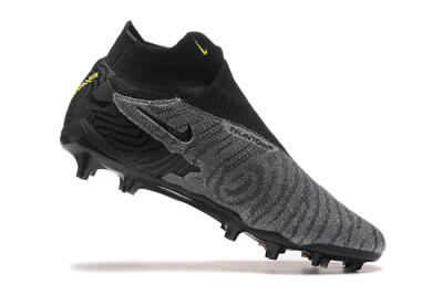 Nike Phantom GX Elite FG High-Tops Soccer Cleats - Black/Grey/Yellow