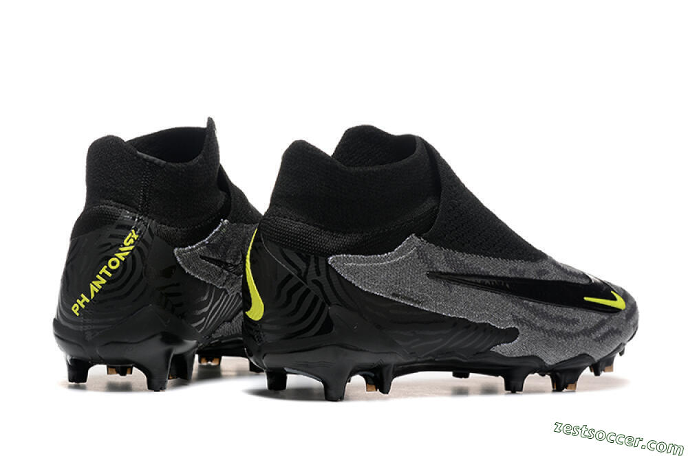 Nike Phantom GX Elite FG High-Tops Soccer Cleats - Black/Grey/Yellow 9