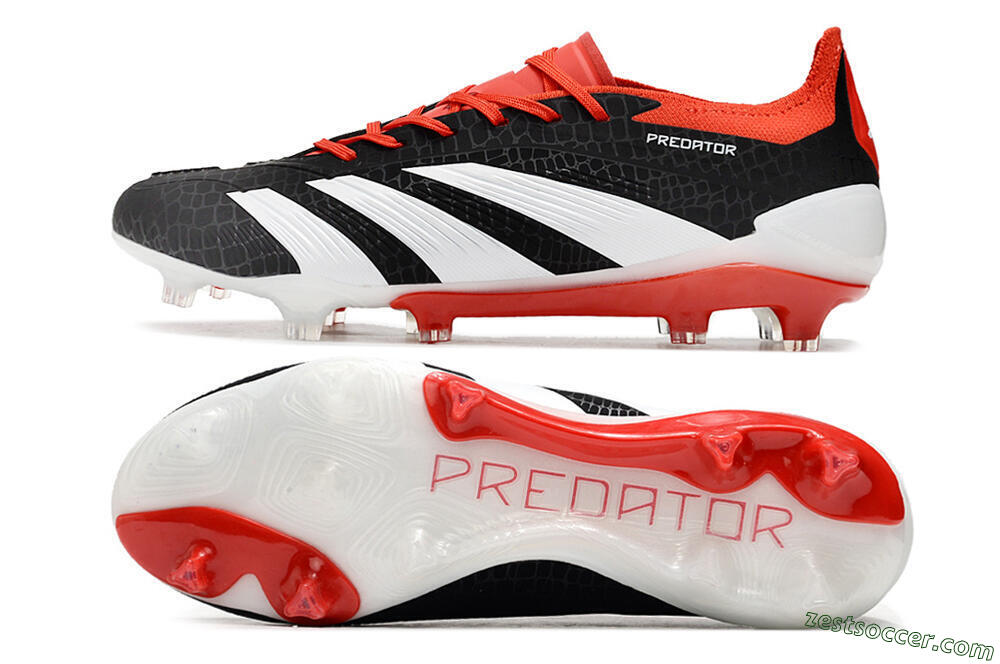 Adidas Predator Accuracy+ FG Low-Tops Soccer Cleats - Black/White/Red 1