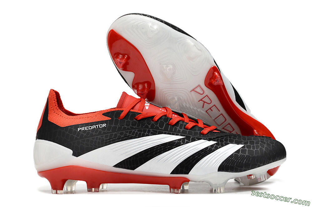 Adidas Predator Accuracy+ FG Low-Tops Soccer Cleats - Black/White/Red 0
