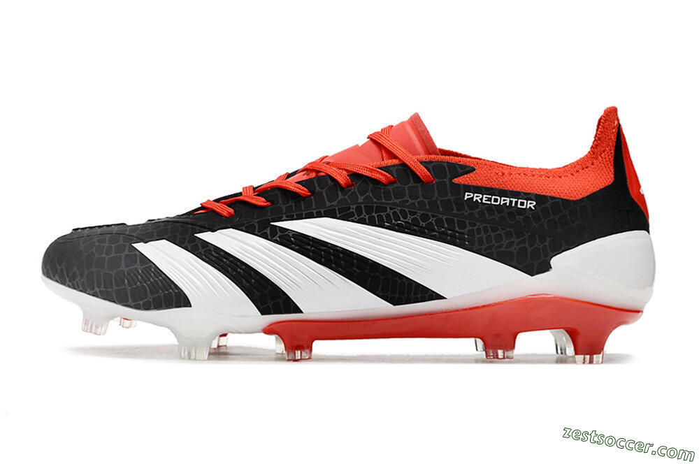 Adidas Predator Accuracy+ FG Low-Tops Soccer Cleats - Black/White/Red 2