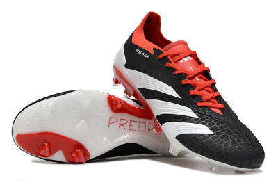 Adidas Predator Accuracy+ FG Low-Tops Soccer Cleats - Black/White/Red