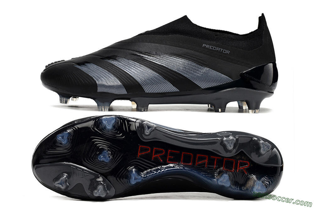 Adidas Predator Elite Laceless FG Low-Tops Soccer Cleats - Black/Jade/Red 1