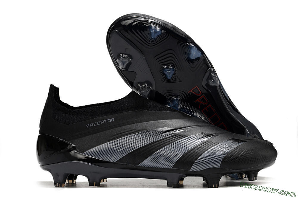 Adidas Predator Elite Laceless FG Low-Tops Soccer Cleats - Black/Jade/Red 0