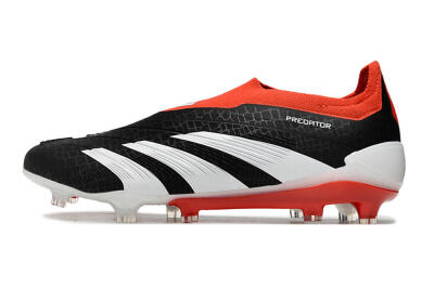 Adidas Predator Elite Laceless FG Low-Tops Soccer Cleats - Black/White/Red