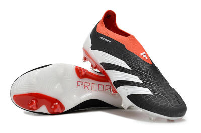 Adidas Predator Elite Laceless FG Low-Tops Soccer Cleats - Black/White/Red
