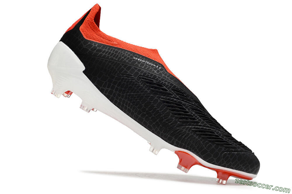 Adidas Predator Elite Laceless FG Low-Tops Soccer Cleats - Black/White/Red 4