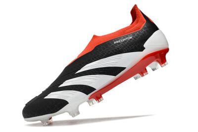Adidas Predator Elite Laceless FG Low-Tops Soccer Cleats - Black/White/Red