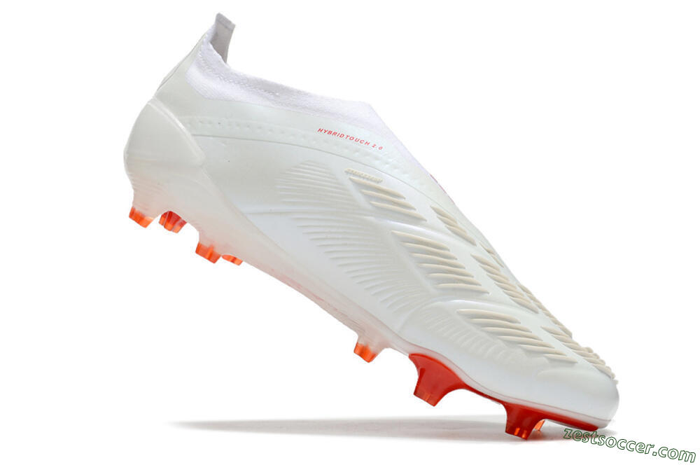 Adidas Predator Elite Laceless FG Low-Tops Soccer Cleats - White/Red 4