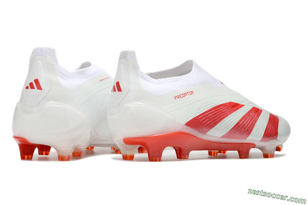 Adidas Predator Elite Laceless FG Low-Tops Soccer Cleats - White/Red 6