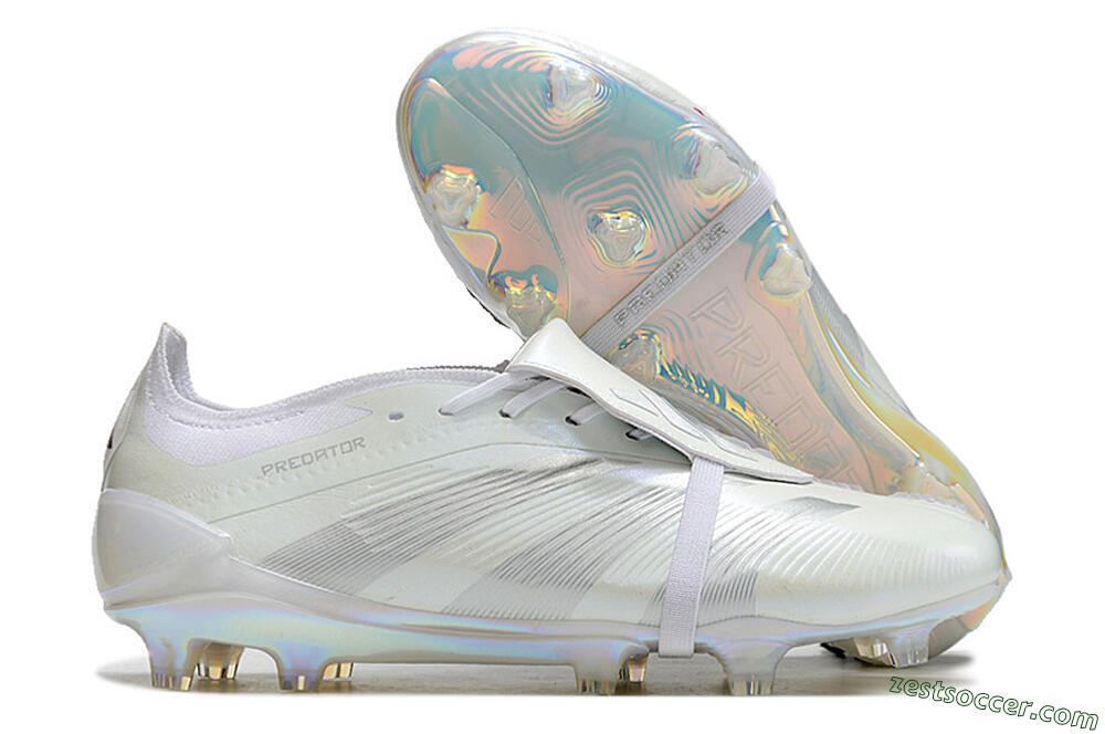 Adidas Predator Elite Foldover Tongue FG Low-Tops Soccer Cleats - White/Silver 0