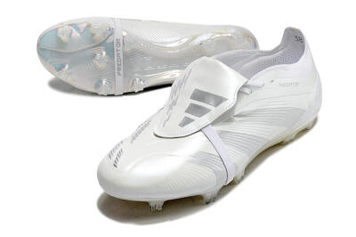 Adidas Predator Elite Foldover Tongue FG Low-Tops Soccer Cleats - White/Silver