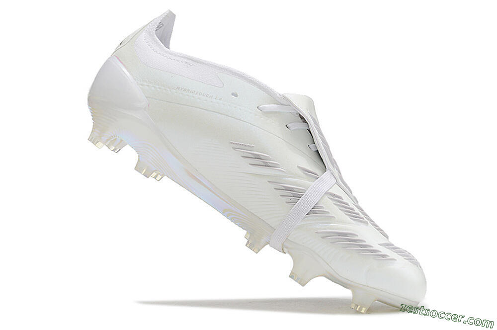 Adidas Predator Elite Foldover Tongue FG Low-Tops Soccer Cleats - White/Silver 4