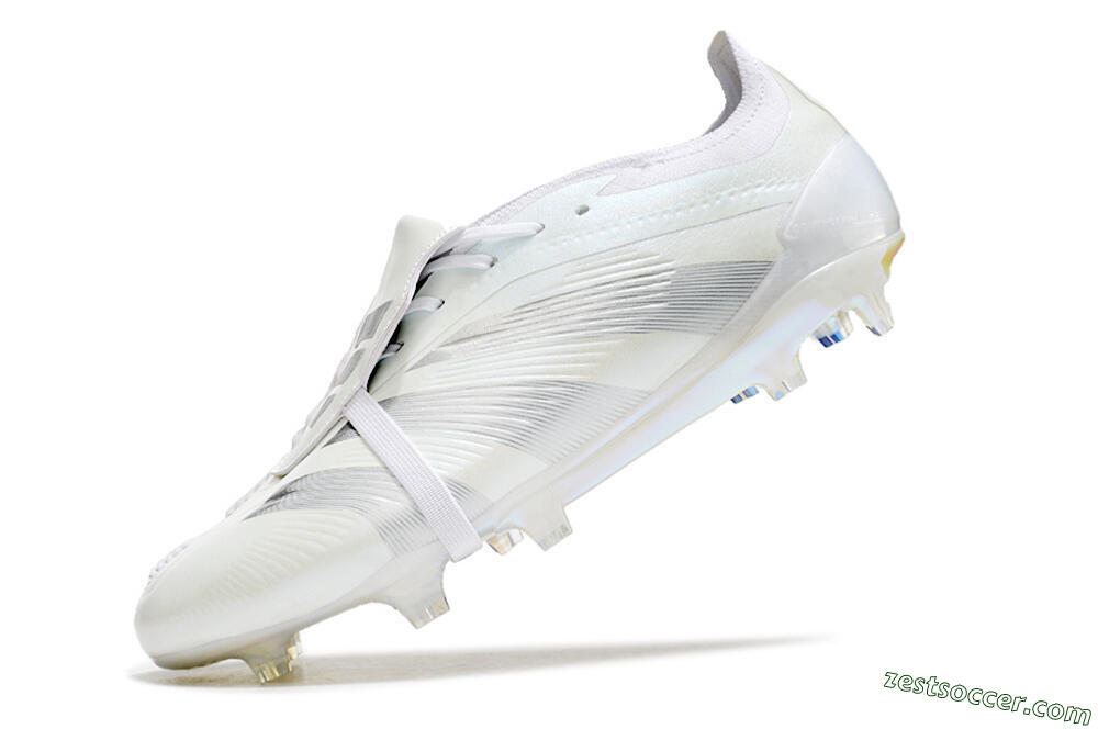 Adidas Predator Elite Foldover Tongue FG Low-Tops Soccer Cleats - White/Silver 5