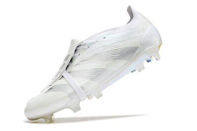 Adidas Predator Elite Foldover Tongue FG Low-Tops Soccer Cleats - White/Silver
