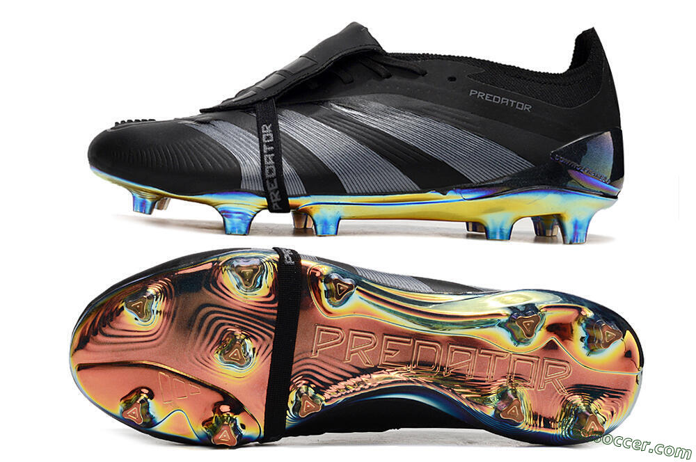 Adidas Predator Elite Foldover Tongue FG Low-Tops Soccer Cleats - Black/Silver/Gold 1