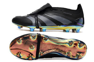 Adidas Predator Elite Foldover Tongue FG Low-Tops Soccer Cleats - Black/Silver/Gold