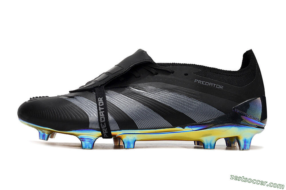 Adidas Predator Elite Foldover Tongue FG Low-Tops Soccer Cleats - Black/Silver/Gold 2