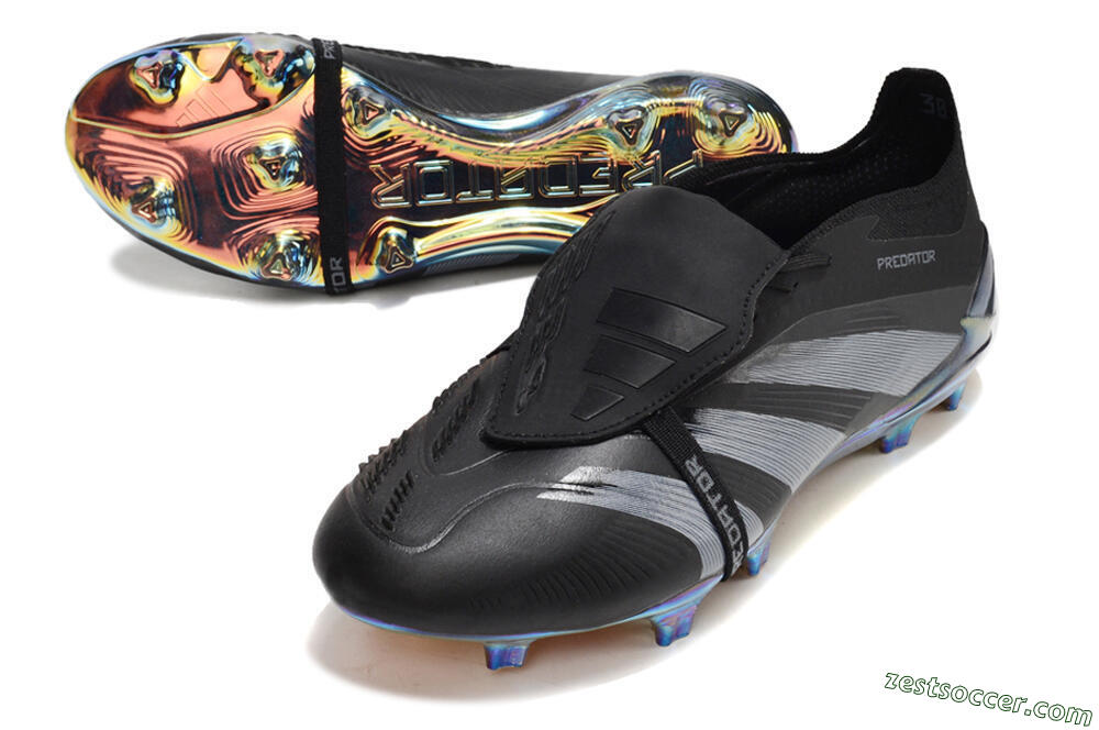Adidas Predator Elite Foldover Tongue FG Low-Tops Soccer Cleats - Black/Silver/Gold 3