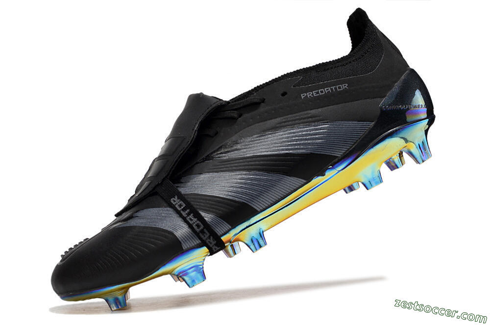 Adidas Predator Elite Foldover Tongue FG Low-Tops Soccer Cleats - Black/Silver/Gold 5