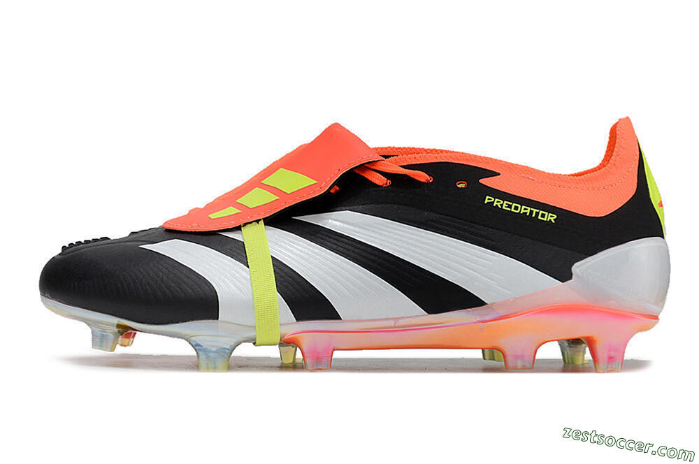 Adidas Predator Elite Foldover Tongue FG Low-Tops Soccer Cleats - Black/White/Orange 2