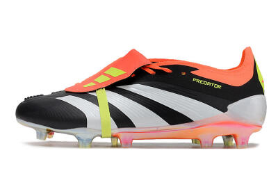 Adidas Predator Elite Foldover Tongue FG Low-Tops Soccer Cleats - Black/White/Orange