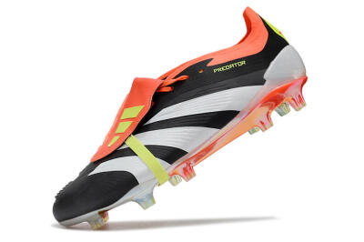 Adidas Predator Elite Foldover Tongue FG Low-Tops Soccer Cleats - Black/White/Orange